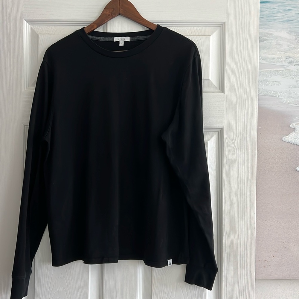 Men’s Black Long sleeve Atrium Size Large Cotton shirt